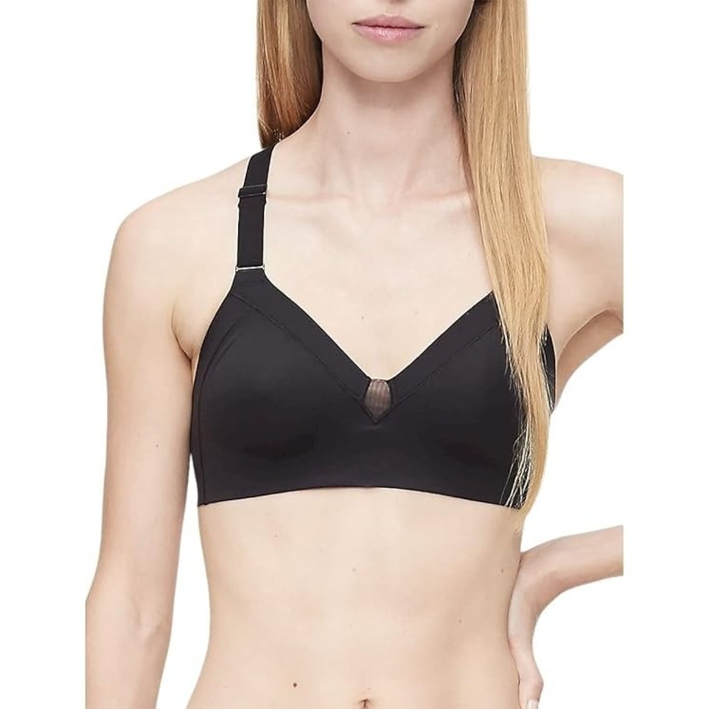 Calvin Klein Effortless Motion Unlined Triangle Bra Size Medium Black QF6052 NWT
